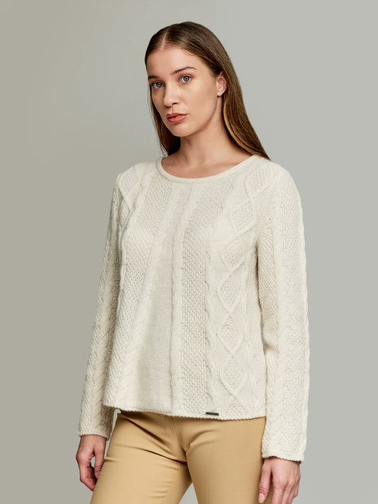 Suéter Yseult De Baby Alpaca Color Ecru