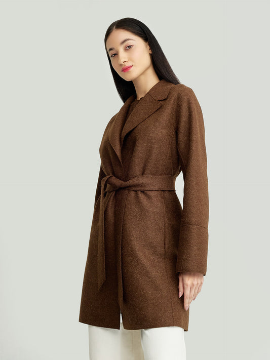 Abrigo Yrene De Alpaca Color Marrón