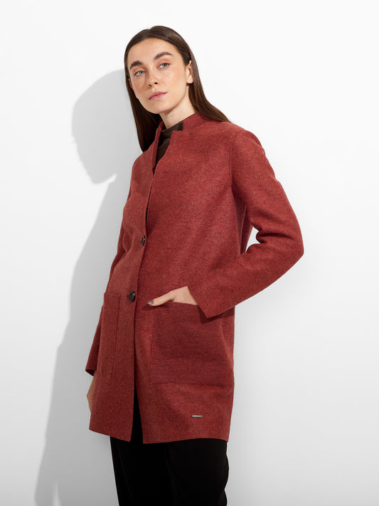Abrigo Zybil De Alpaca Color Rojo