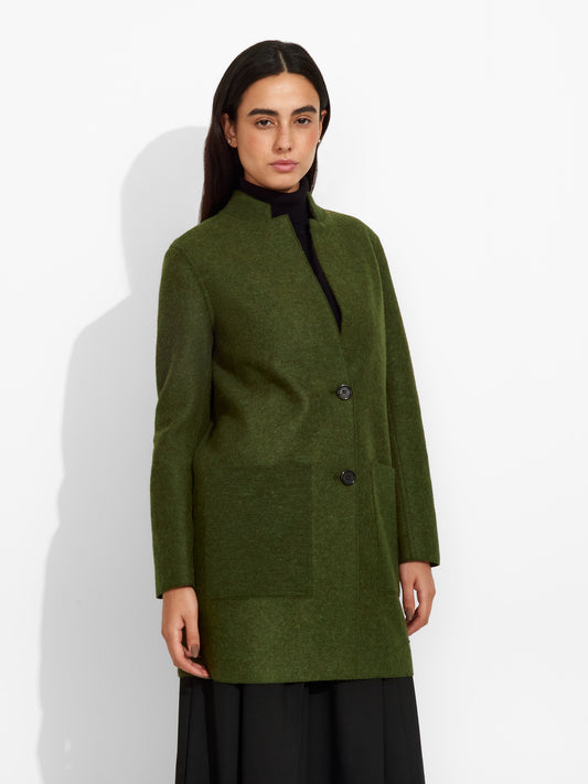 Abrigo Zybil De Alpaca Color Verde