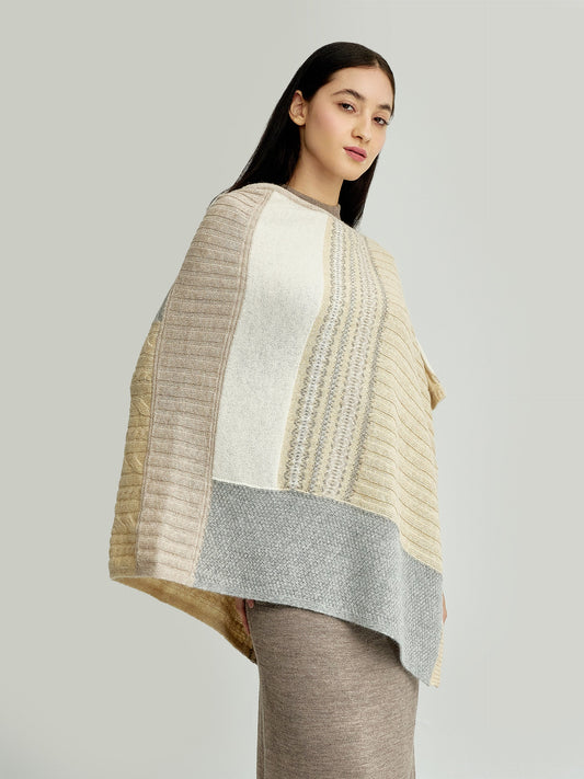 Poncho Ysadora De Baby Alpaca Color Beige