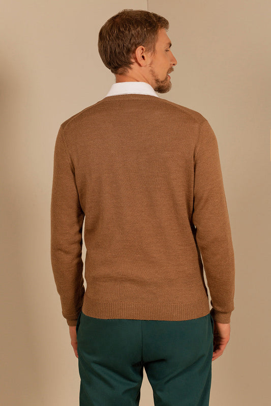 SUÉTER ALAN DE BABY ALPACA COLOR CAMEL