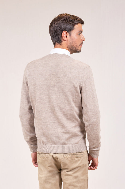 SUÉTER ALAN DE BABY ALPACA COLOR POLVO