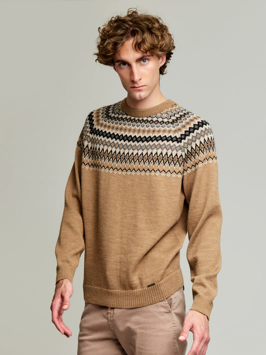 Suéter Yago De Baby Alpaca Color Camel