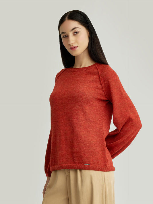 Suéter Yanela De Baby Alpaca Color Naranja