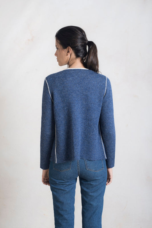 Cárdigan Relax De Baby Alpaca Color Storm&Luna