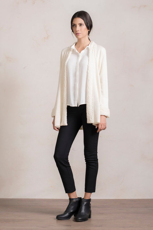 Cárdigan Ritmo De Baby Alpaca Color Ecru