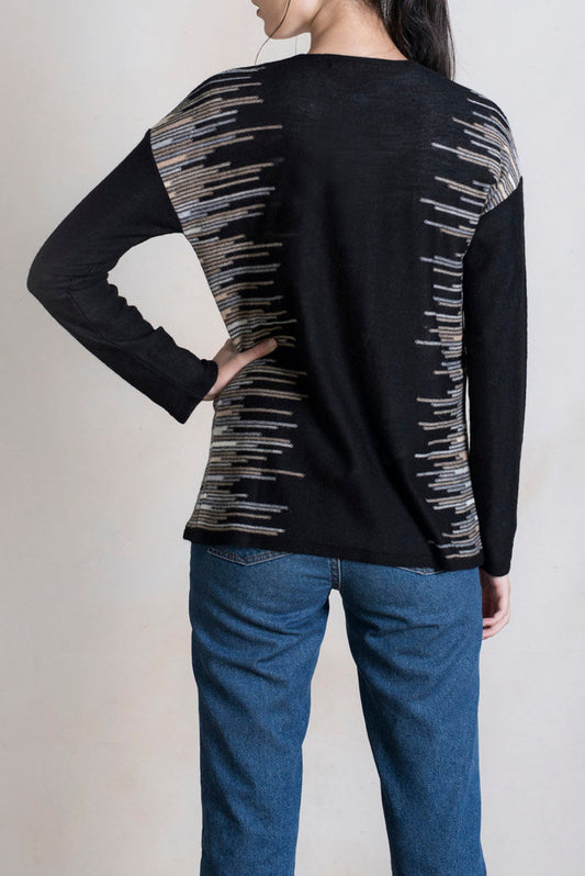 Cárdigan Rusia De Baby Alpaca Color Black