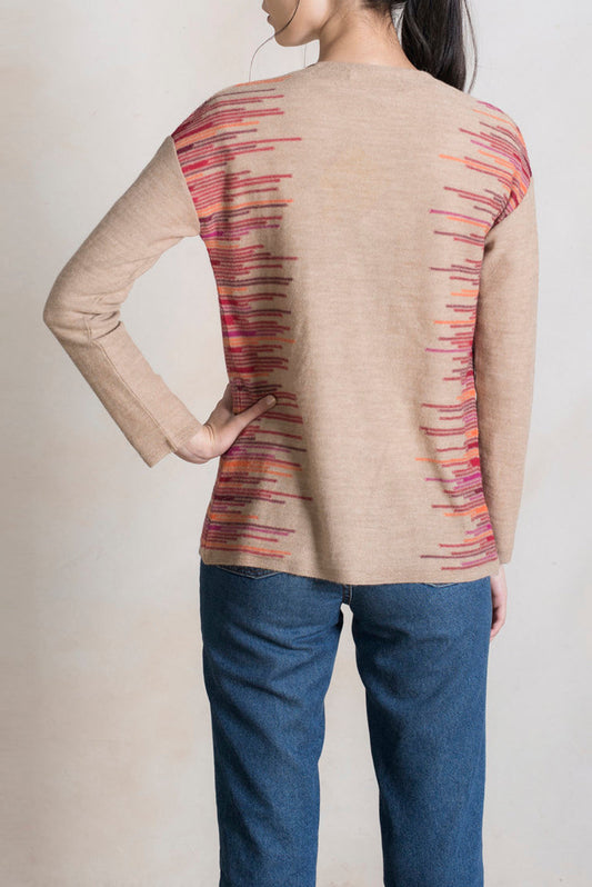 Cárdigan Rusia De Baby Alpaca Color Chanterelle