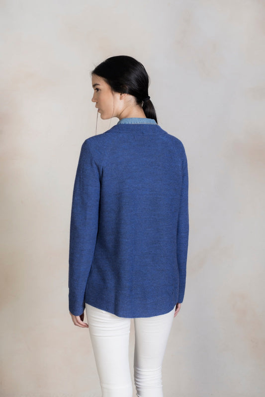 Cárdigan Rose De Baby Alpaca Color Ultramarine