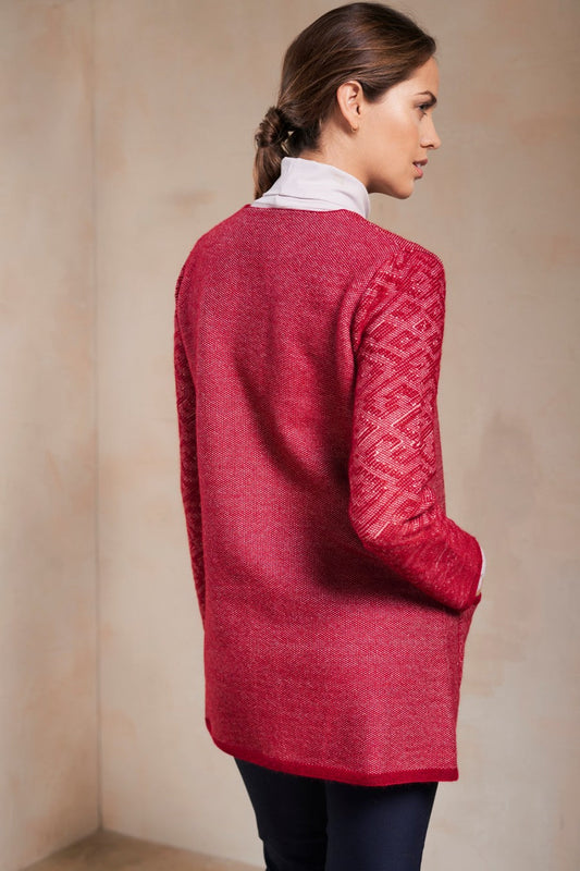 Cárdigan Sachaca De Baby Alpaca Color Rubi