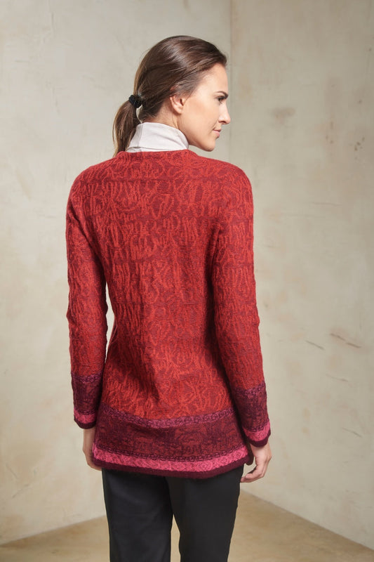 Cárdigan Sauce De Baby Alpaca Color Burgundy