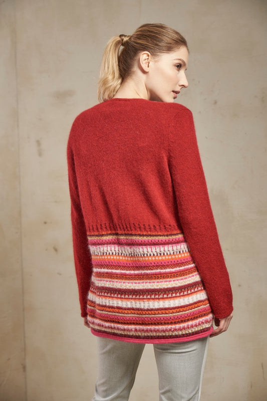 Cárdigan Sacramento De Baby Alpaca Color Rubi