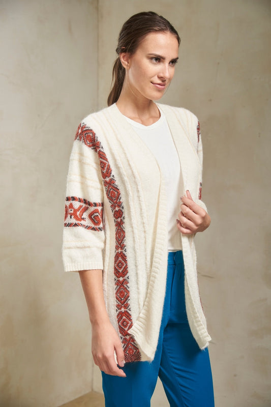 Cárdigan Saida De Baby Alpaca Color Ecru