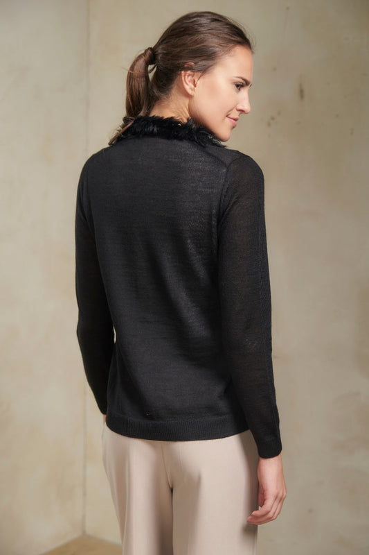 Cárdigan Severine De Baby Alpaca Color Black