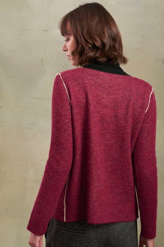 Cárdigan Relax De Baby Alpaca Color Dahlia & Nomad