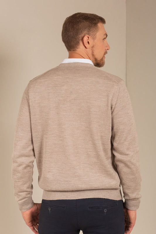 CÁRDIGAN ANTONY DE BABY ALPACA COLOR POLVO