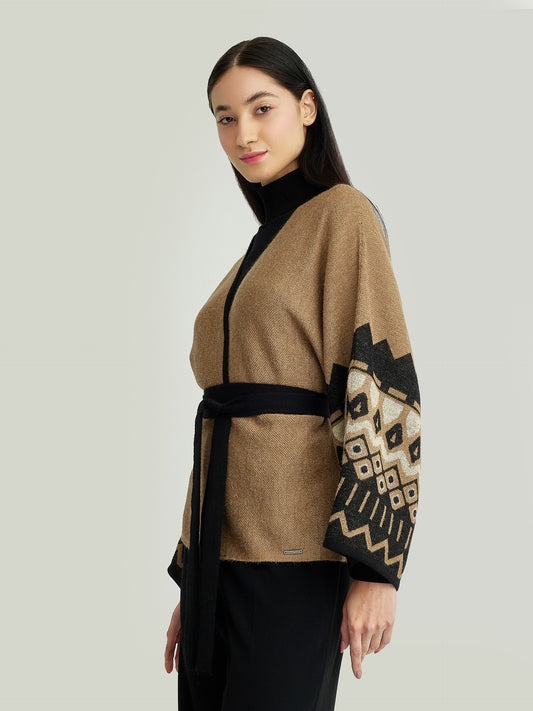 Cardigán Yacinta De Baby Alpaca Color Camel