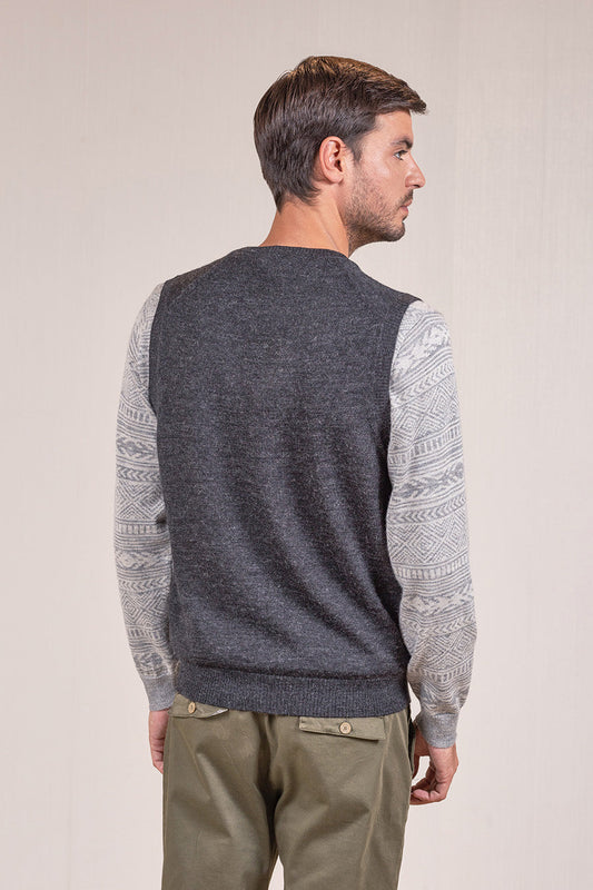 CHALECO ABEL DE BABY ALPACA COLOR ANTHRACITE