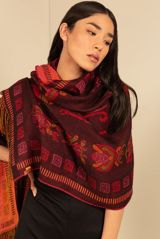 Estola Nazca - 9 De Baby Alpaca Color Morado