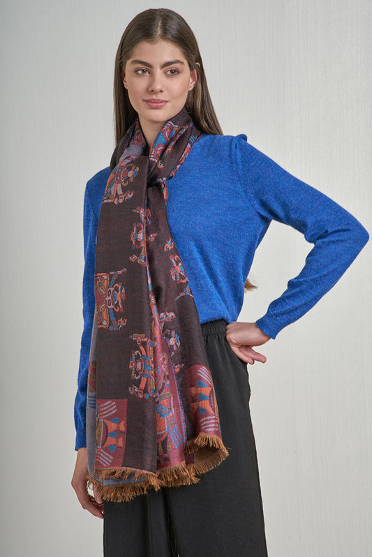 Estola Nazca - 28 De Royal Alpaca & Seda Color Negro