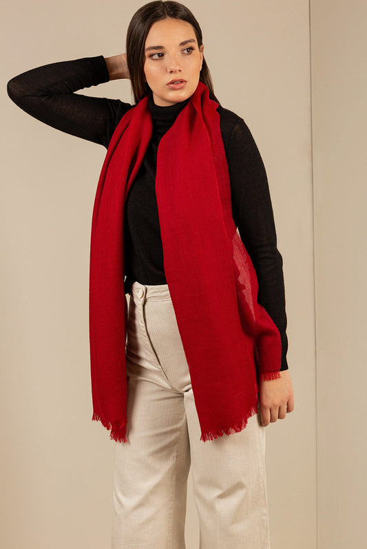 Estola Amareto De Baby Alpaca Color Scarlett