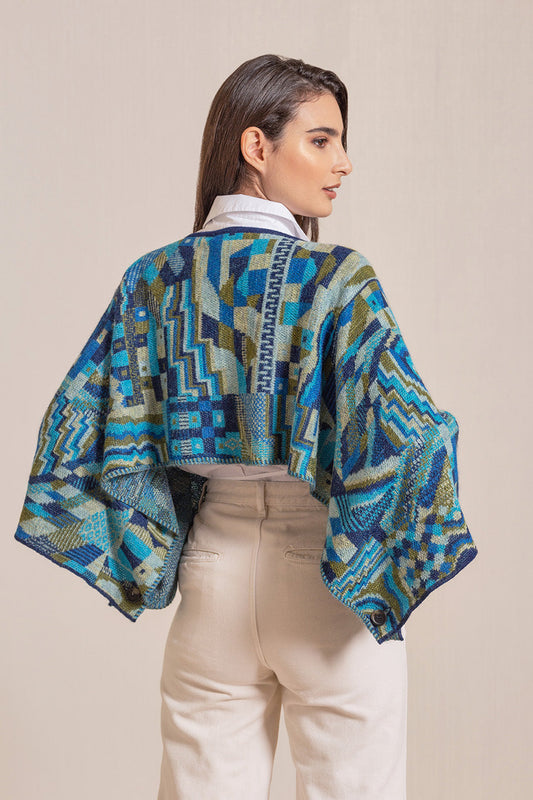 Poncho Vesubio De Baby Alpaca Color Astral