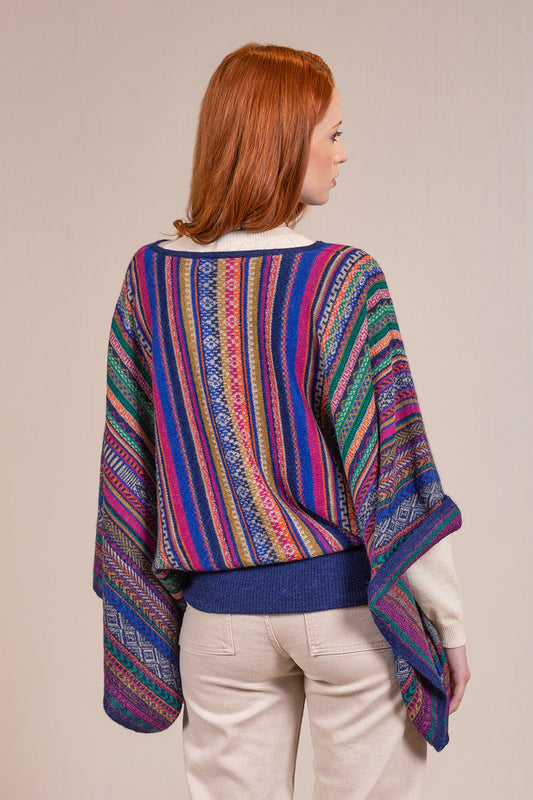 Poncho Vilca De Baby Alpaca Color Multi