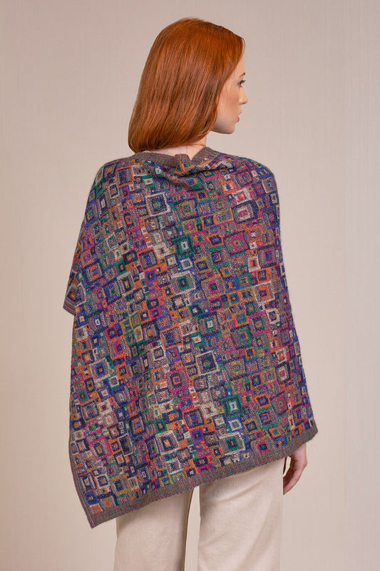 Poncho Vivaldi De Baby Alpaca Color Multi