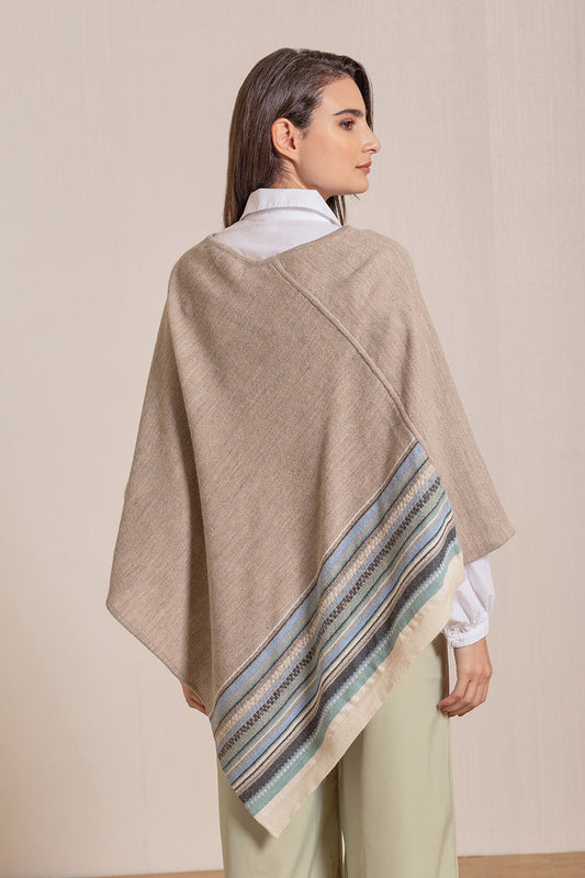 Poncho Vilcanota De Baby Alpaca Color Arena