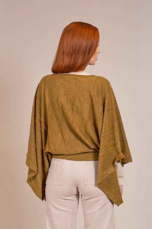 Poncho Vavi De Baby Alpaca Color Curry
