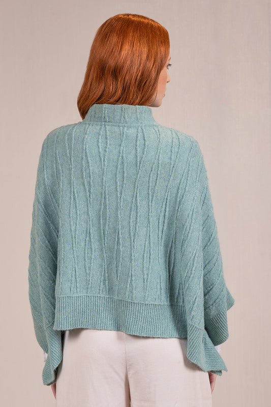 Poncho Valery De Baby Alpaca Color Wasabi