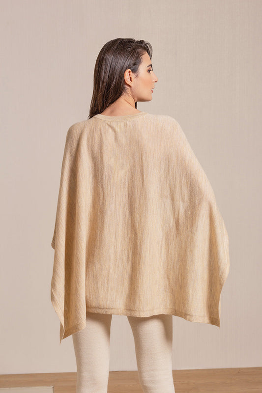 Poncho Vaya De Baby Alpaca Color Cream
