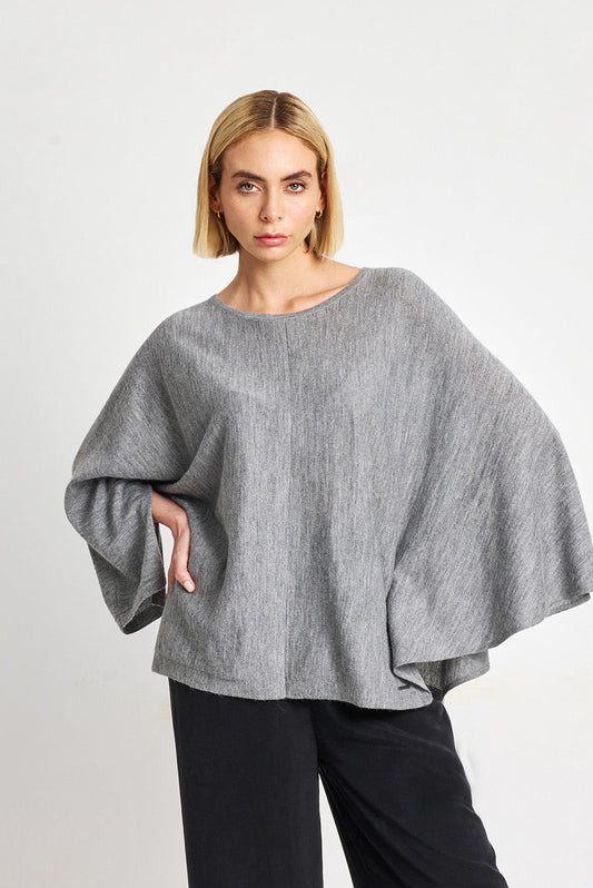 Poncho Wimar De Baby Alpaca Color Nuage
