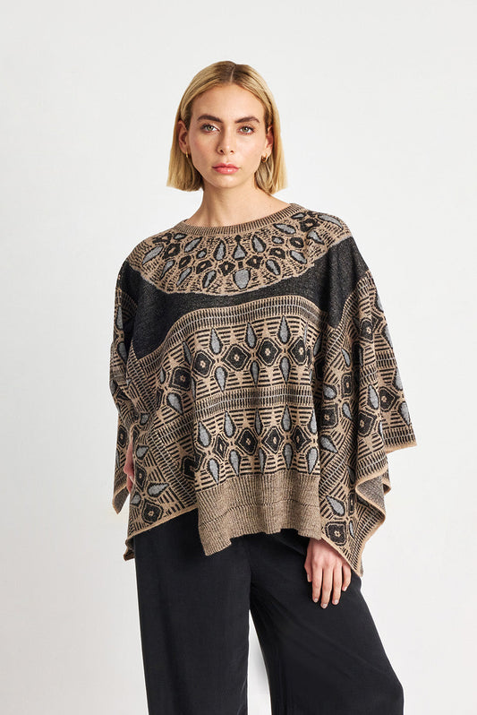 Poncho Wide De Baby Alpaca Color Chanterelle