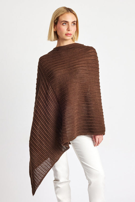 Poncho Why De Baby Alpaca Color Cafe