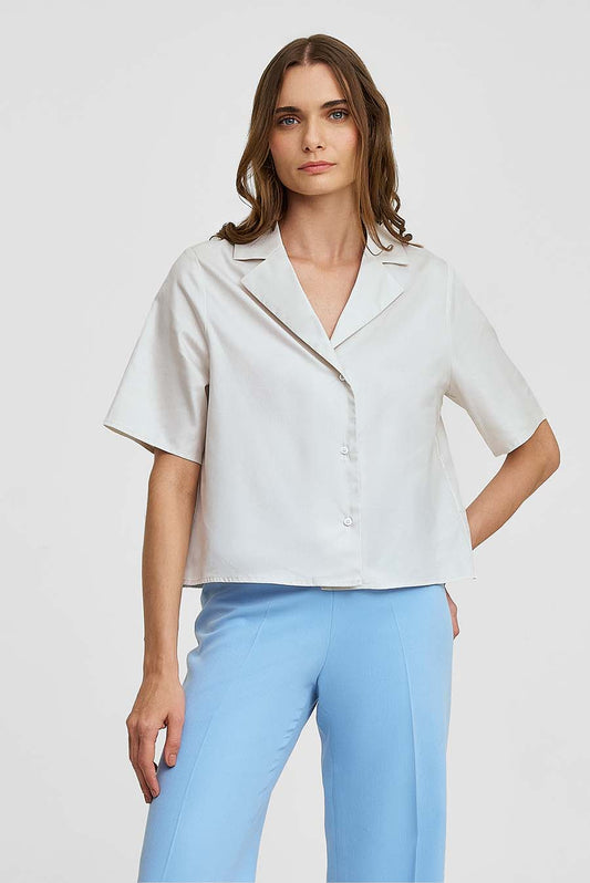 Blusa Wooga De Algodón Color Ecru
