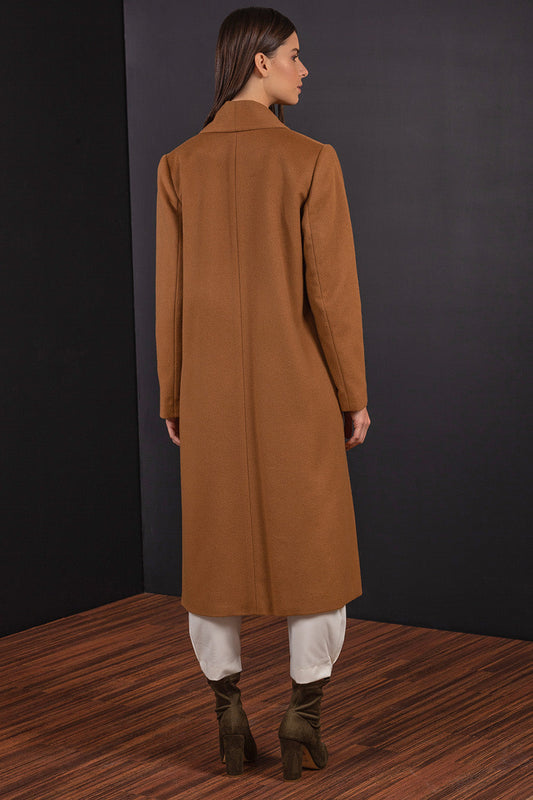Abrigo Long Swing - Vicuña De Vicuña Color Camel