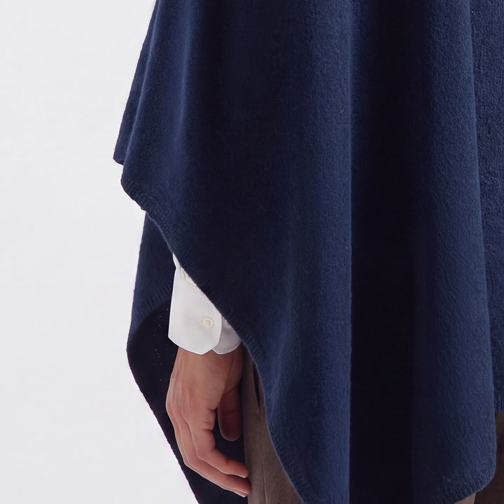 Poncho Chalan De Alpaca Color Azul