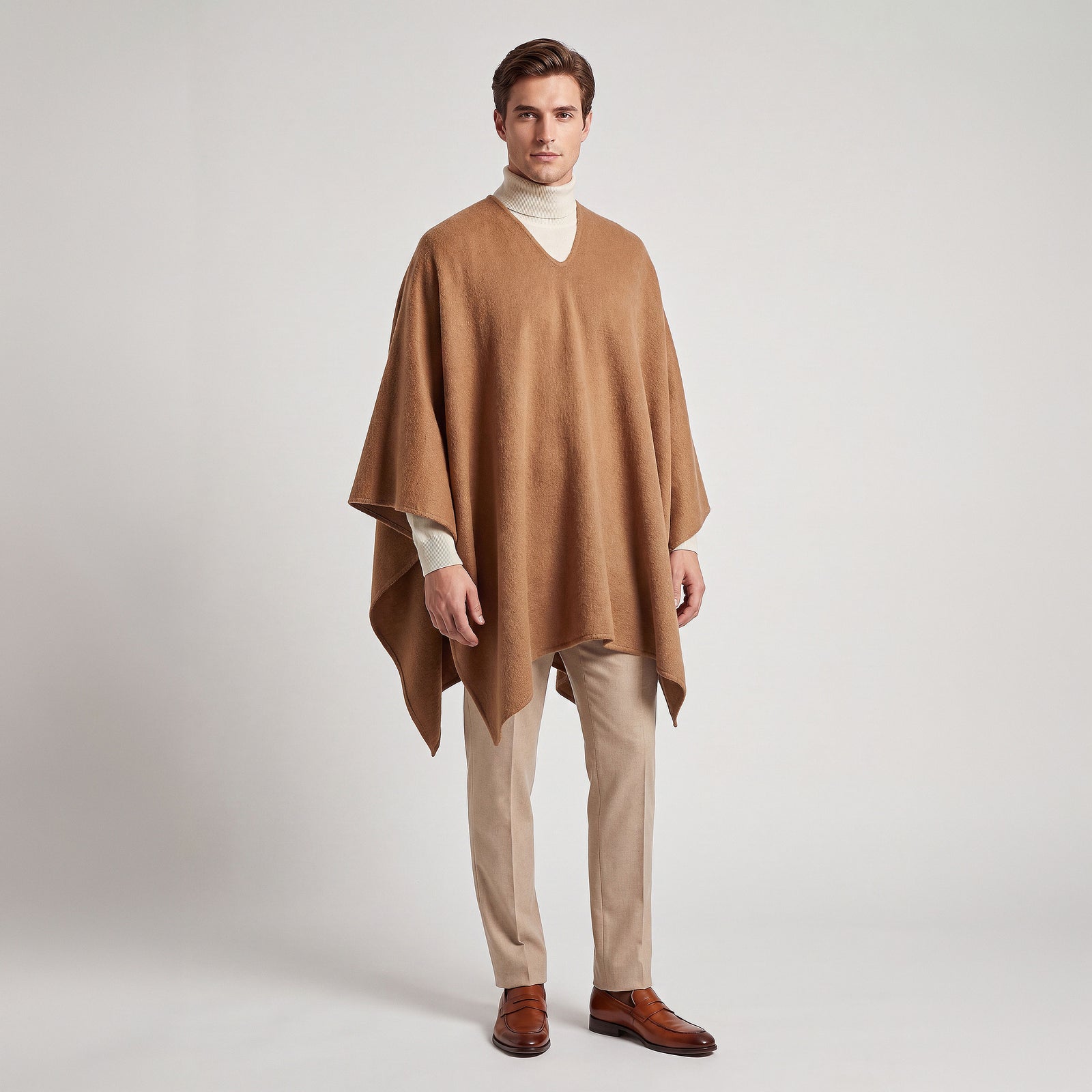 Poncho Chalan De Alpaca Color Marrón