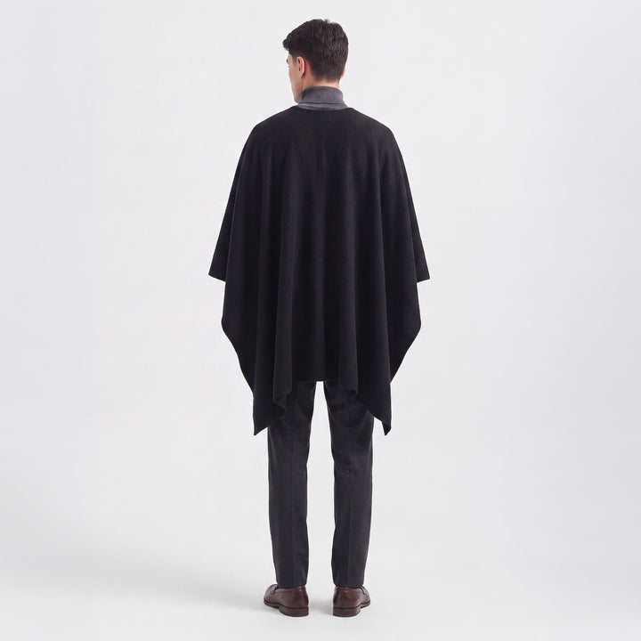 Poncho Chalan De Alpaca Color Negro