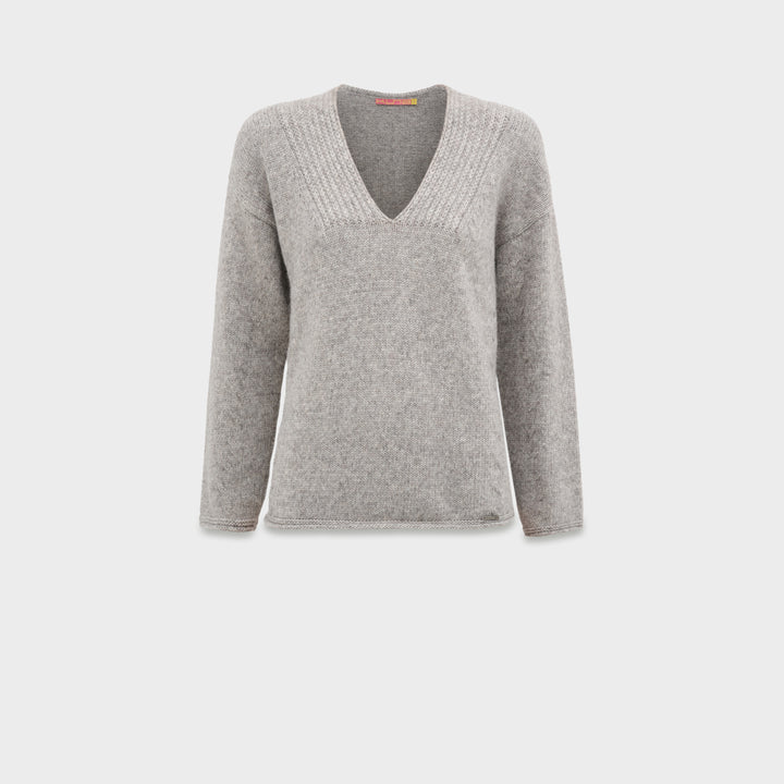 Suéter Chic De Algodón Color Gris