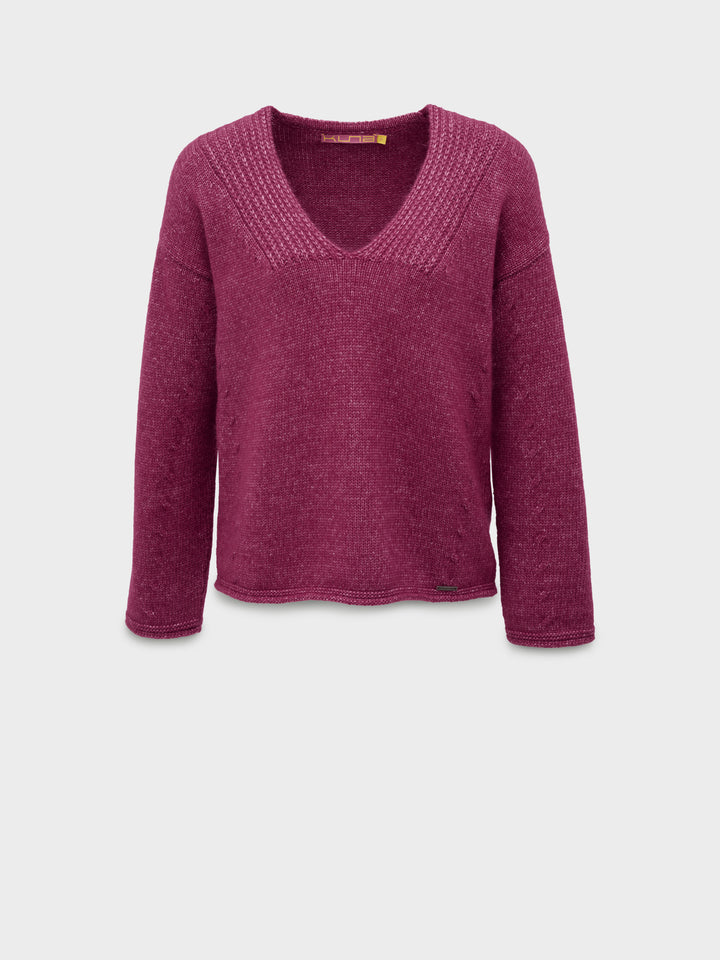 Chic Cherry Red Cotton Sweater