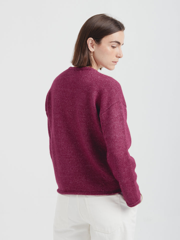 Chic Cherry Red Cotton Sweater