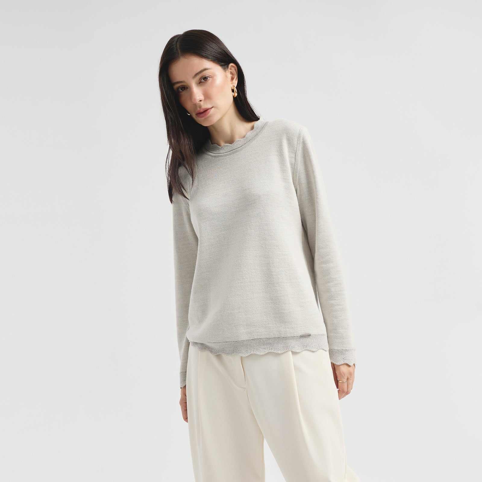 Suéter Cindy De Baby Alpaca Color Gris