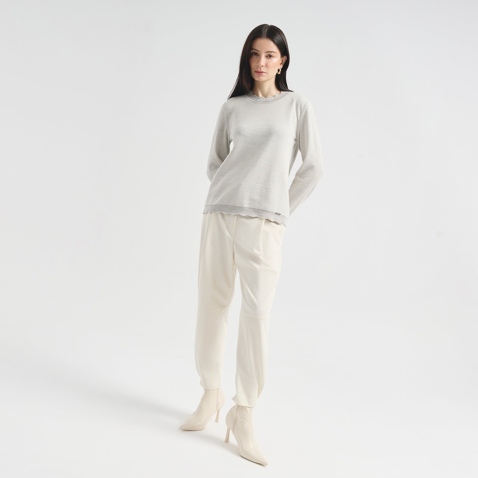 Suéter Cindy De Baby Alpaca Color Gris