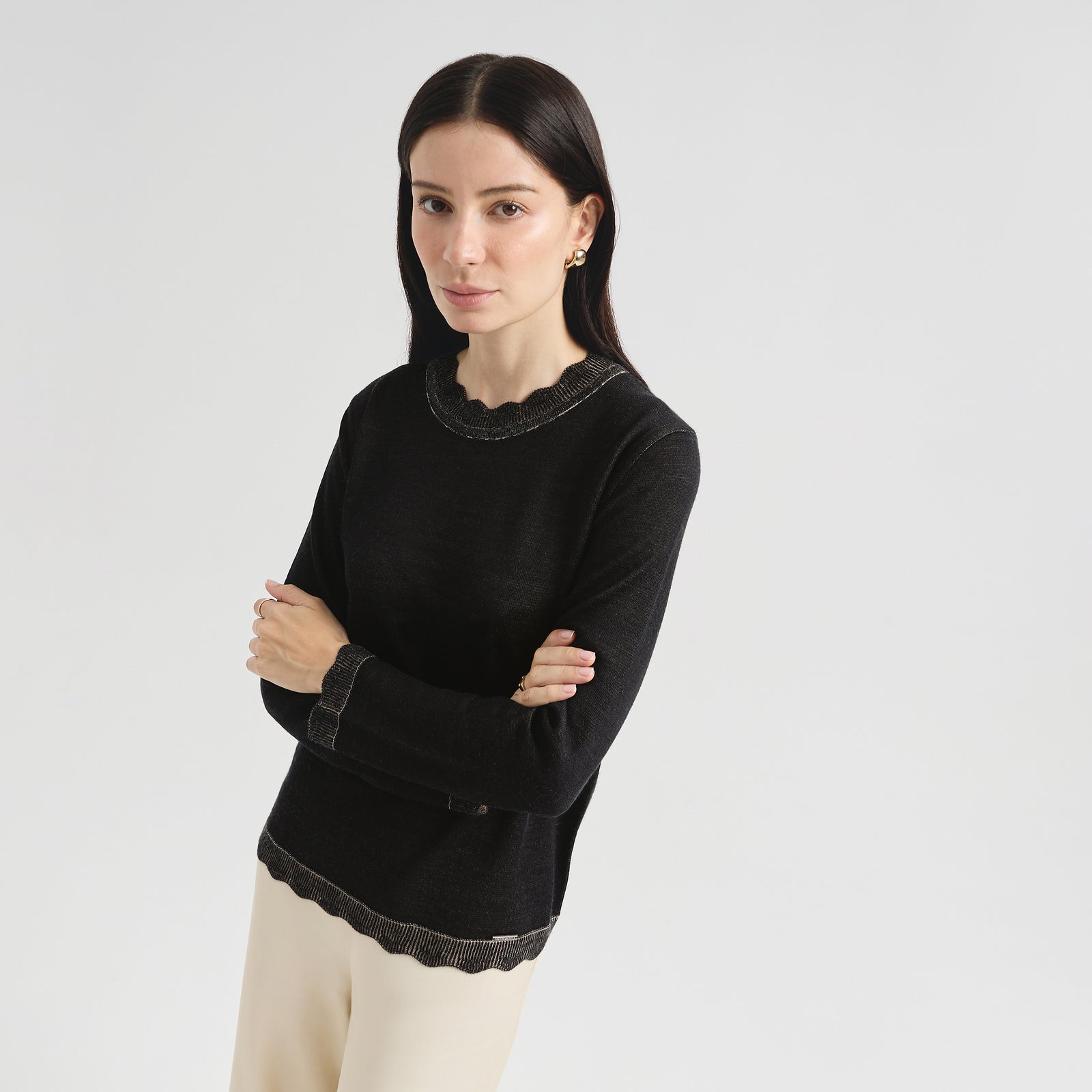 Suéter Cindy De Baby Alpaca Color Negro