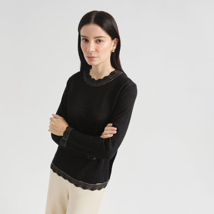Suéter Cindy De Baby Alpaca Color Negro
