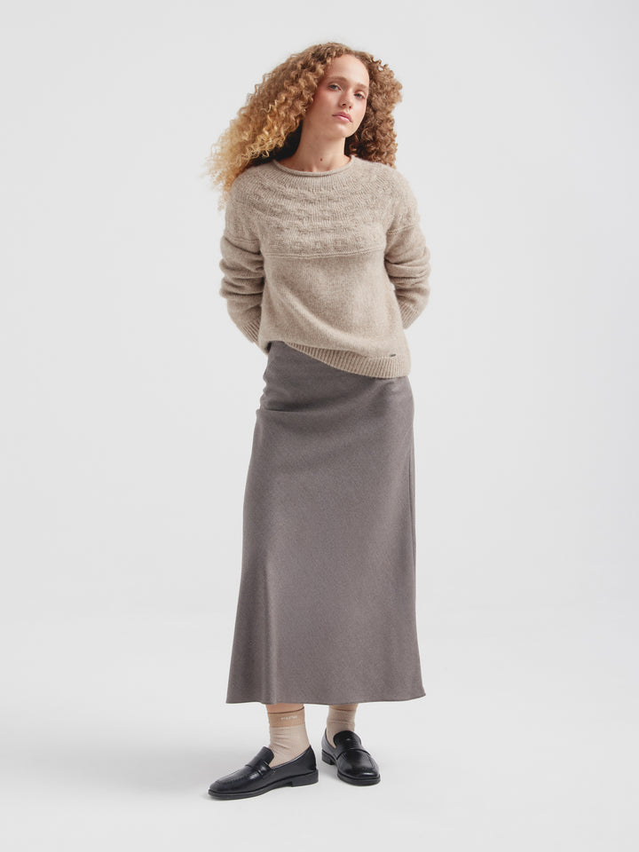 Christie Beige Cotton Sweater