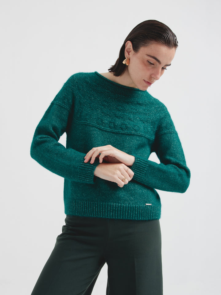 Cristie Green Cotton Sweater